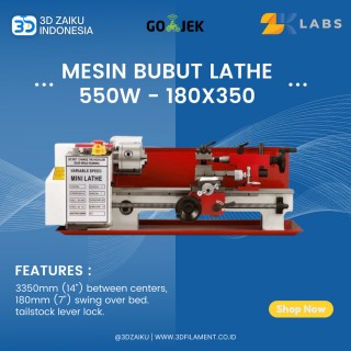 Mesin Bubut Lathe Kayu Besi 550W Brushless 180x350 100mm Chuck